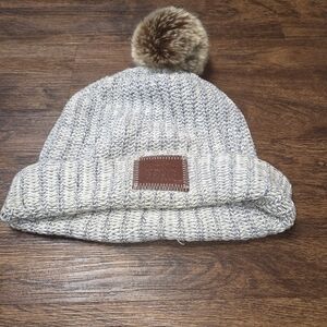 Love Your Melon Greyish Blue Pom Pom Hat.